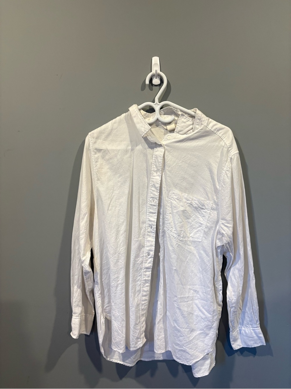 H&M White Men's Long-Sleeve Button-Down Shirt